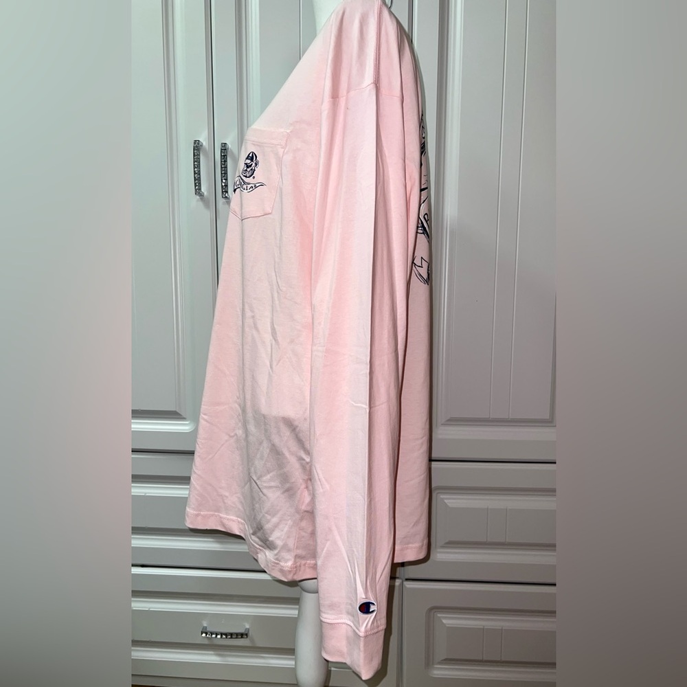 NWT Women’s 2XL Champion Pink Georgia Bulldogs Long Sleeve Pocket Tee Shirt - Picture 5 of 6
